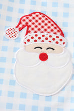 Blue plaid santa claus applique girl set - ARIA KIDS