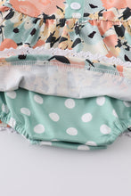 Green floral print baby girl bubble - ARIA KIDS
