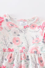 Pink floral print ruffle girl bubble - ARIA KIDS