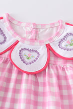 Pink valentine's day plaid embroidery baby set - ARIA KIDS