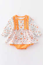Coral floral print girl bubble