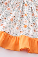 Coral floral print ruffle dress - ARIA KIDS
