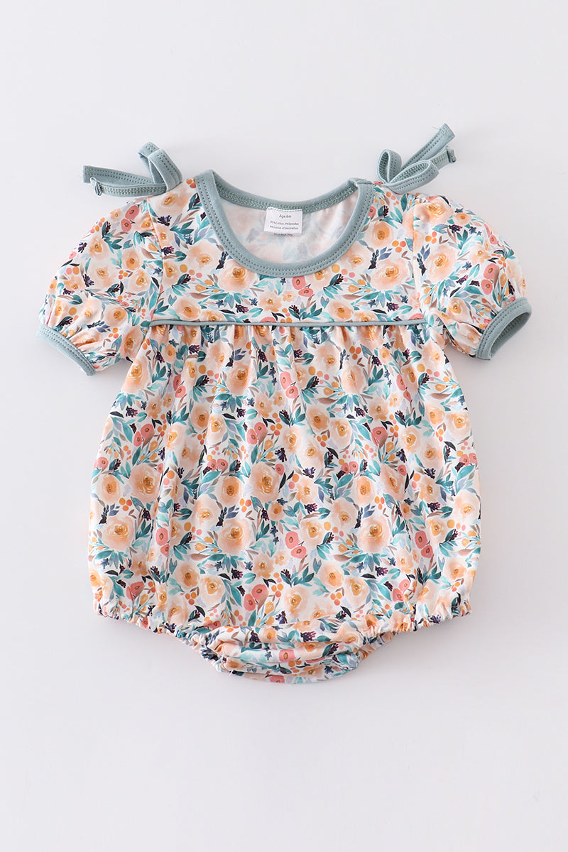 Floral print baby girl bubble - ARIA KIDS