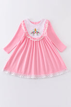 Pink unicorn embroidery lace dress - ARIA KIDS
