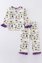 Mardi Gras embroidery girl pajamas set