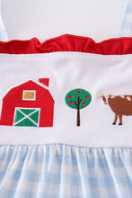Blue farm embroidery tiered dress - ARIA KIDS