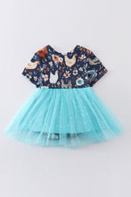 Floral chicken print sequin tulle girl bubble - ARIA KIDS