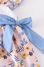 Floral print I love PAPA embroidery ruffle girl set - ARIA KIDS