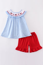 Blue swiss dot flag embroidery set - ARIA KIDS