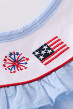 Blue swiss dot flag embroidery set - ARIA KIDS