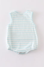 Blue stripe crane truck applique bubble - ARIA KIDS