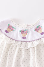 White floral embroidery girl bubble