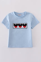 Blue character french knot top - ARIA KIDS