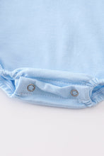 Blue tractor embroidery boy bubble