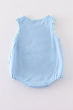 Blue tractor embroidery boy bubble