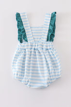 Blue stripe cow embroidery girl bubble - ARIA KIDS