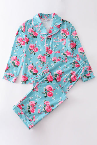 Mint floral women pajamas set - ARIA KIDS
