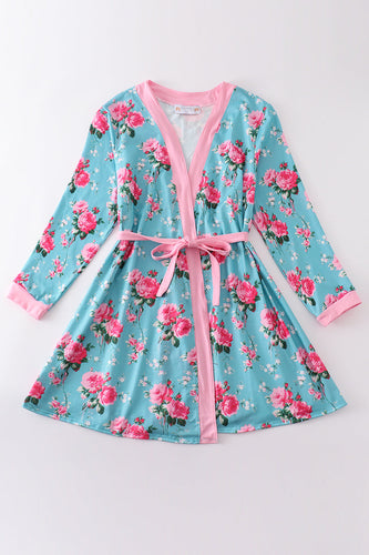 Mint floral women pajamas robe - ARIA KIDS
