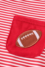 Red stripe football embroidery top - ARIA KIDS