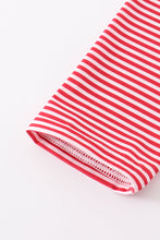 Red stripe football embroidery top - ARIA KIDS
