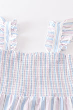 Crab french knot stripe smocked dress - ARIA KIDS