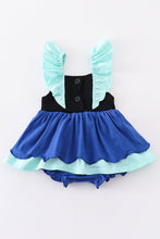 Navy Anna embroidery girl bubble - ARIA KIDS