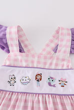 Purple cartoon embroidery girl dress - ARIA KIDS