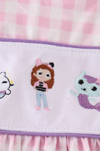 Purple cartoon embroidery girl dress - ARIA KIDS