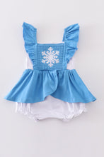 Blue frozen smocked girl bubble - ARIA KIDS
