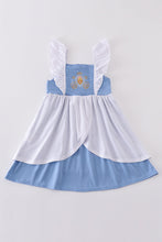 Blue Cinderella smocked girl dress - ARIA KIDS