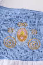 Blue Cinderella smocked girl dress - ARIA KIDS