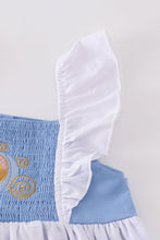 Blue Cinderella smocked girl dress - ARIA KIDS