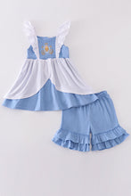 Blue Cinderella smocked girl set - ARIA KIDS
