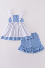 Blue Cinderella smocked girl set - ARIA KIDS