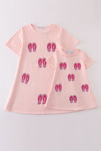 Pink slipper sequin mom&me dress - ARIA KIDS