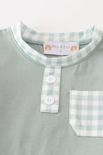 Sage plaid pocket boy set - ARIA KIDS