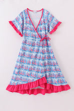 Blue sailboat serenade print mom&me dress - ARIA KIDS
