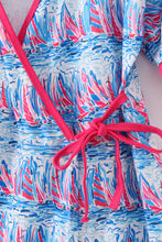 Blue sailboat serenade print mom&me dress - ARIA KIDS