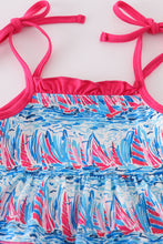 Blue sailboat serenade print mom&me dress - ARIA KIDS
