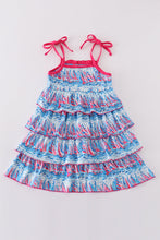 Blue sailboat serenade print mom&me dress - ARIA KIDS