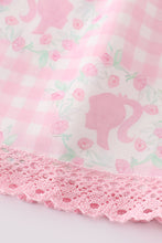 Pink barbie print girl dress - ARIA KIDS