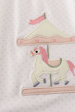 Pink carousel applique girl dress - ARIA KIDS