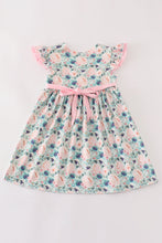 Green garden serenity print dress - ARIA KIDS