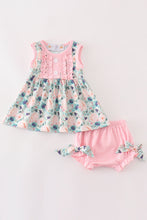 Green garden serenity print girl bloomer set - ARIA KIDS