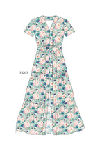 Green garden serenity print mom dress - ARIA KIDS