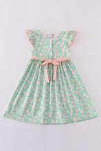 Green floral print mom&me dress - ARIA KIDS