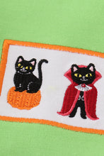 Green halloween cat embroidery boy set - ARIA KIDS