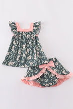 Green forest bloom print girl bloomer set - ARIA KIDS