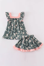 Green forest bloom print girl bloomer set - ARIA KIDS