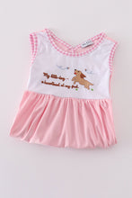 Pink puppy embroidery girl dress - ARIA KIDS